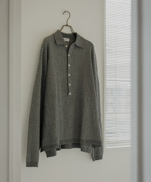 ADAM ET ROPE'（アダムエロペ） 長袖ポロシャツ L チャコールグレー