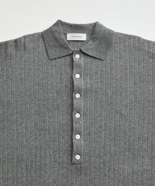 ADAM ET ROPE'（アダムエロペ） 長袖ポロシャツ L チャコールグレー