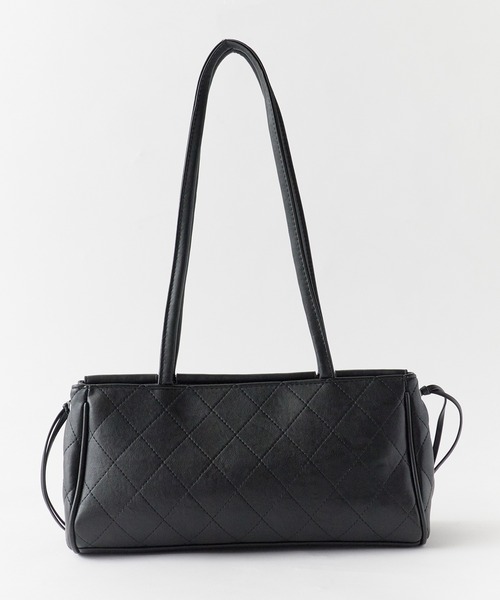 ✨希少✨63 LEATHERS ダイヤモンドキルト レザー ウエストバッグ 黒 AO2 ショルダーバッグ バッグ Diamond Quilt Faux Leather Square