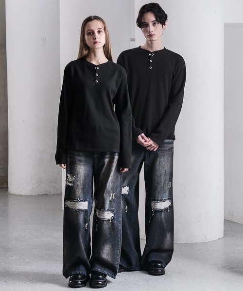 CLEL（クレイル） ヘンリーネック tシャツ メンズ レディース