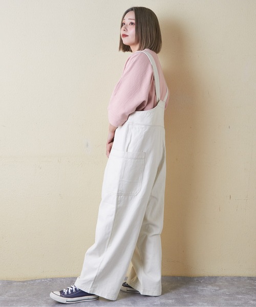 「CUBE SUGAR」 オーバーオール M ホワイト レディース_画像4