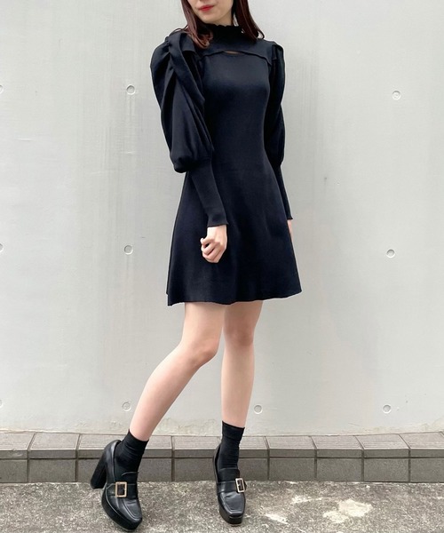 「titty&Co. PETIT」 ニットワンピース FREE ブラック レディース_画像2
