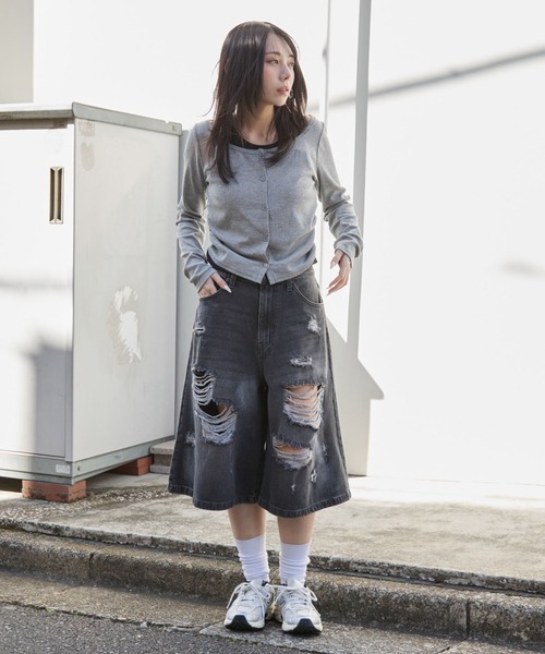 WEGO（ウィゴー） ワイドパンツ ハーフパンツ ジーンズ デニム デニム