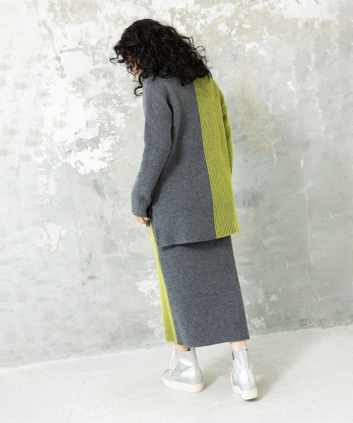 「OSMOSIS」 ニットスカート ONE SIZE ダークグレー レディース_画像4