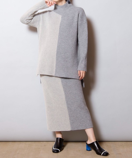 「OSMOSIS」 ニットスカート ONE SIZE ダークグレー レディース_画像8