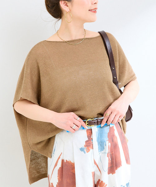フランス製✨　ベースレンジ　ニット　プルオーバー　セーター　リブ　ベージュ　S 楽天市場】BASERANGE ベースレンジ セーター MACAU SLEEVE PULLOVER