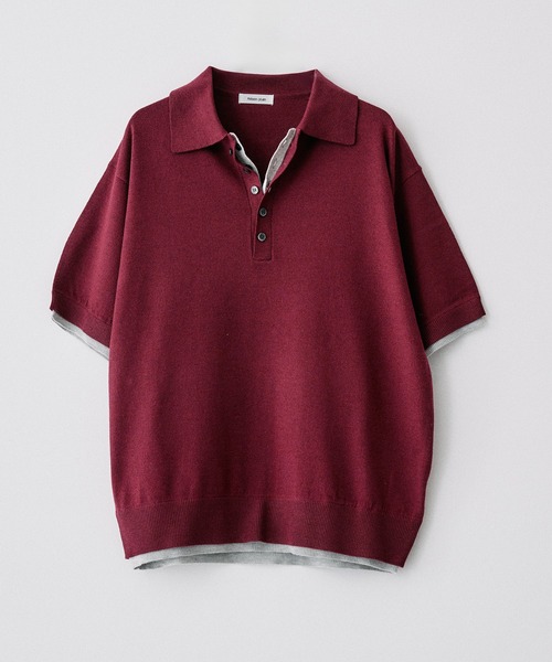 Adoon plain サマーニット セーター ニット Layered Summer Knit Polo