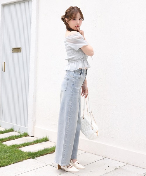 one after another NICE CLAUP ワイドパンツ ジーンズ デニム デニム