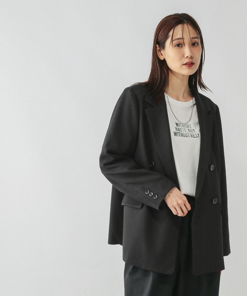 「GLOBAL WORK」 テーラードジャケット SMALL グレー レディース_画像4
