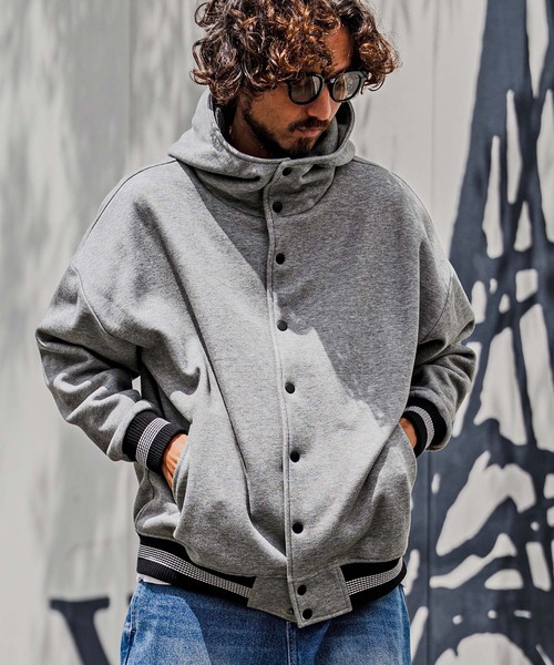 CAMBIO」 スタジャン L ベージュ×ブラック メンズ CAMBIO（カンビオ 