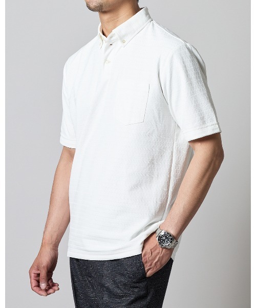 ドゥクラッセ（DoCLASSE） tシャツ 吸汗速乾ジャガードボーダーサラッ