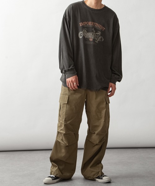 「ZIP FIVE」 長袖Tシャツ LARGE グレー メンズ_画像2