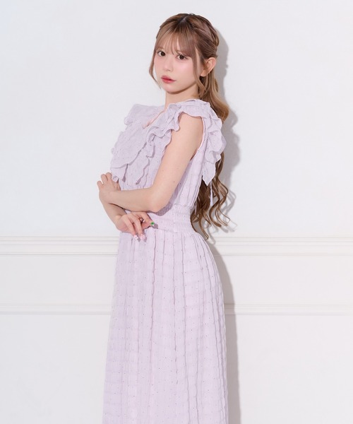 apres jour（アプレジュール） ワンピース ドットフリルデザイン 