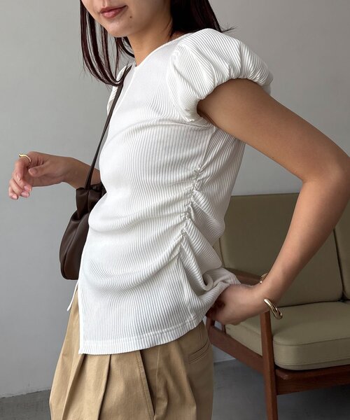 CAPRICIEUX LE'MAGE ミニバルーンラップT CAPRICIEUX LE'MAGE（カプリシューレマージュ） tシャツ ミニバルーン