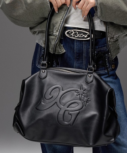 X-girl エックスガール　ボストンバッグ・旅行バッグ　ブラック【美品】 X-girl（エックスガール） ボストンバッグ EMBOSSED XG LOGO BOSTON
