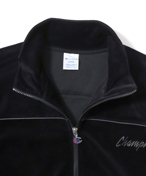 ベロア ブラック ジップアップジャケット Champion（チャンピオン） ブルゾン アウター 2026AW Champion
