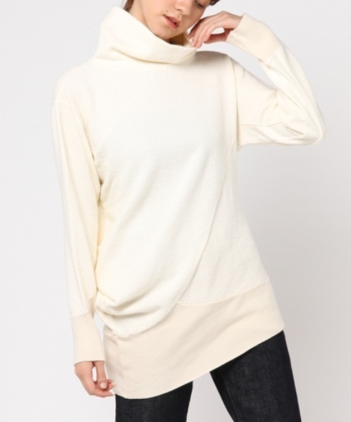 tシャツ M0566 ワッフル変形タートルプルオーバー レディース