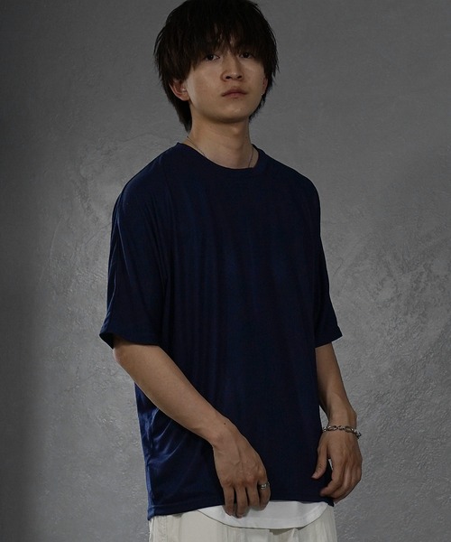 tシャツ 「MinoriTY」ドルマンスリーブ半袖Tシャツ とろみ素材 無地 