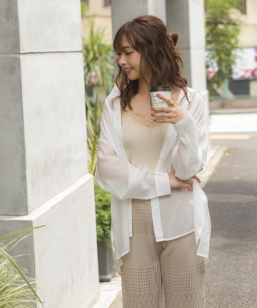 SpRay シャツ ブラウス シースルーオーバーサイズシャツ : ZOZOTOWN