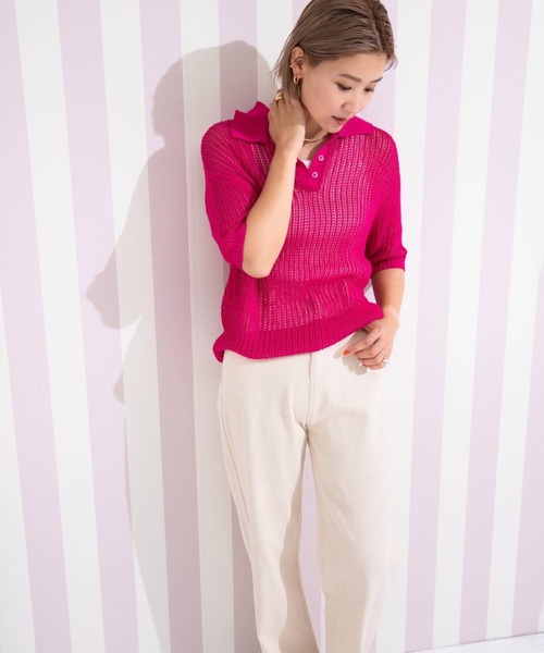 ニット セーター ポインテルポロセーター レディース TOMMY JEANS ニット セーター ポインテルポロセーター