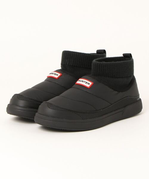 ブーツその他 HUNTER MEN In-Out Puffer Knit Cuff Boots Black Brushed Nicke HUNTER MEN In-Out Puffer Knit Cuff Boots Black Brushed Nicke