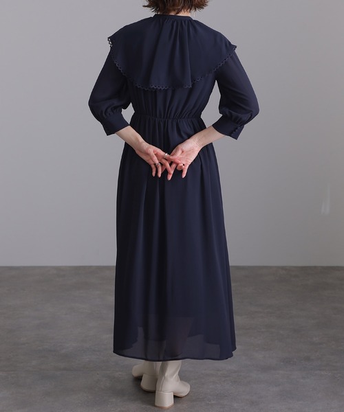 atlo（アトロ） ドレス 七分袖＆ミモレ丈 パーティードレス ビック