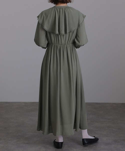 atlo（アトロ） ドレス 七分袖＆ミモレ丈 パーティードレス ビック