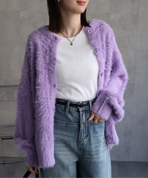 sakishimatokyo カーディガン 「前後2WAY」シャギーニットカーディガン