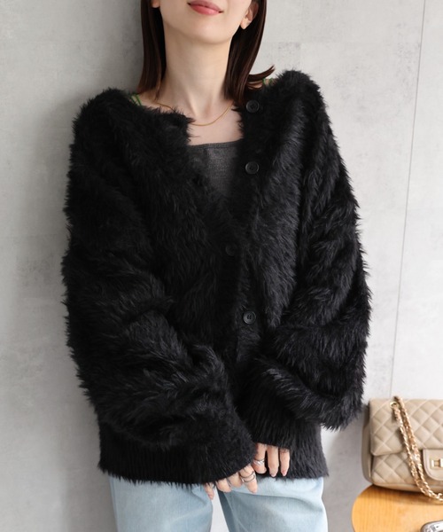 sakishimatokyo カーディガン 「前後2WAY」シャギーニットカーディガン