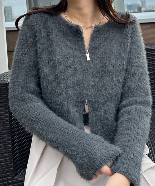 solleim（ソルレム） ニット セーター シャギージップアップニット