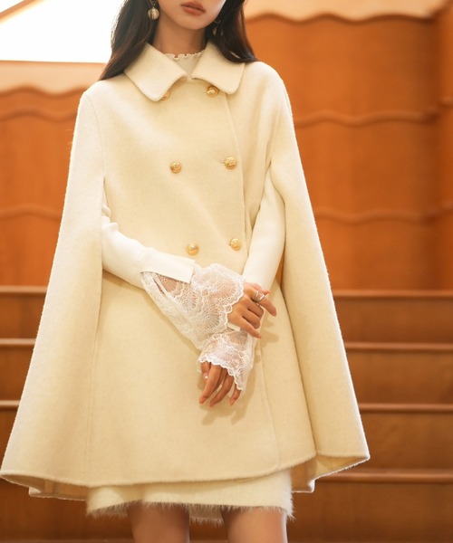 SAISON DE PAPILLON コート トレンチコート ダブルフェイスメタル