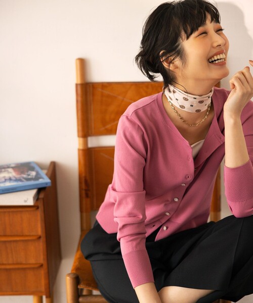 カーディガン 「UVケア・接触冷感」MINA ニットカーディガン レディース 組曲 カーディガン 「UVケア・接触冷感」MINA ニット