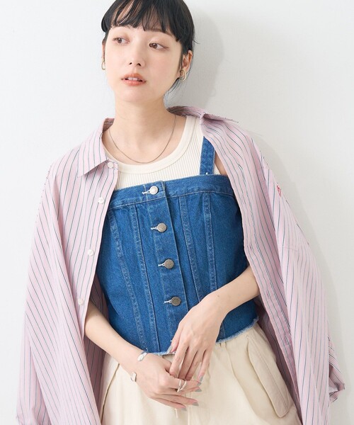 FREAK'S STORE キャミソール マルチウェイ デニムチューブトップ