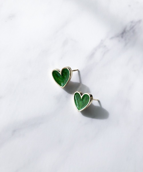 TIMELESS&THREE（タイムレスアンドスリー） ピアス グリーンハート