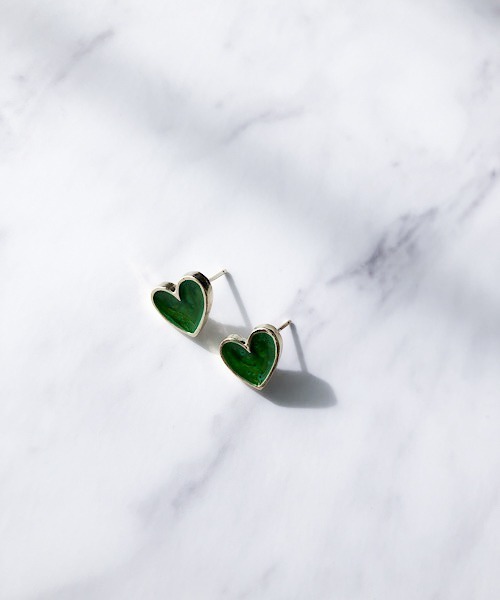 TIMELESS&THREE（タイムレスアンドスリー） ピアス グリーンハート