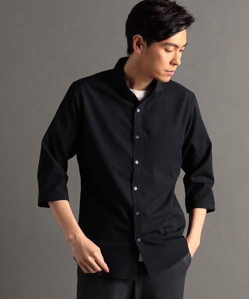 MONSIEUR NICOLE（ムッシュニコル） シャツ カッタウェイカラー7分袖