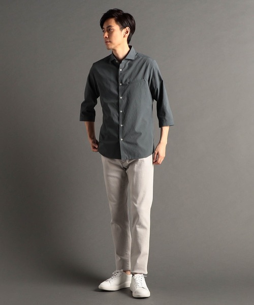 ムッシュニコル（MONSIEUR NICOLE）/カッタウェイカラー7分袖シャツ MONSIEUR NICOLE（ムッシュニコル） シャツ カッタウェイカラー7分袖