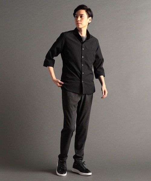 MONSIEUR NICOLE（ムッシュニコル） シャツ カッタウェイカラー7分袖