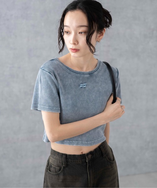 WEGO tシャツ WEGO/ヴィンテージウォッシュリブT レディース