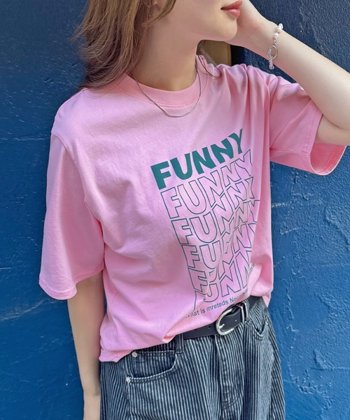 tシャツ FUNNYロゴプリント半袖Tシャツ レディース : ZOZOTOWN Yahoo