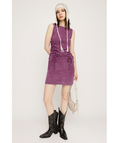 レディースワンピースアシンメトリー トランペットスリーブc1231 SLY ワンピース ASYMMETRY SHIRRING CUT OP アシンメトリー
