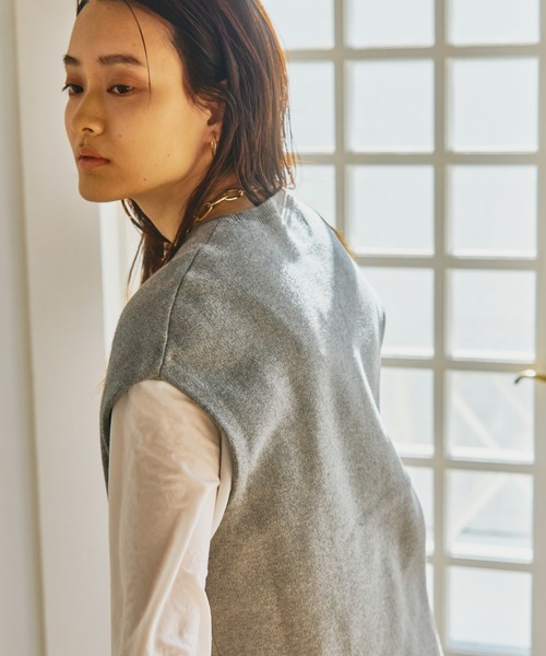 Audrey and John Wadホールガーメントクルーネックニット Audrey and John Wad ニット セーター クルーネックノースリーブ