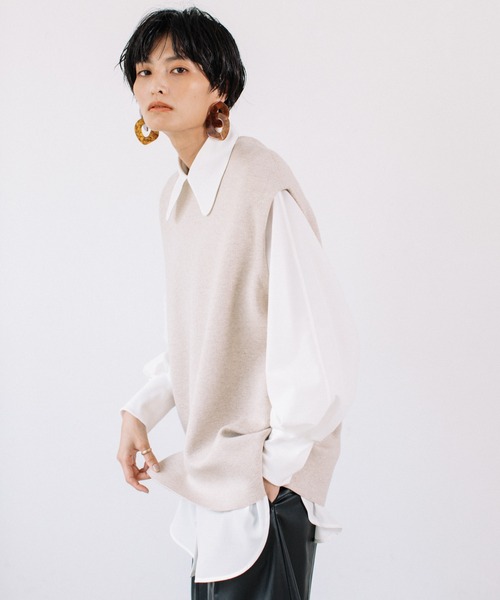 Audrey and John Wad ニット セーター クルーネックノースリーブ
