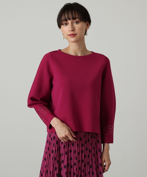 ANAYI(アナイ) ニット セーター ドットカットワークショート プル ANAYI(アナイ) ニット セーター ドットカットワークショート プル