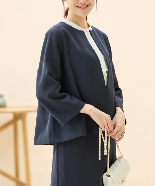 Honeys ジャケット ノーカラージャケット 「ストレッチ
