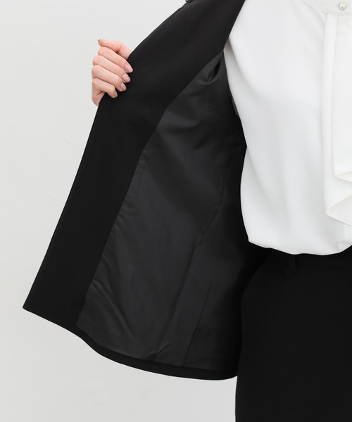 【美品】アンタイトル ストレッチノーカラージャケット ブルゾン 洗える 撥水 2 ジャケット ノーカラージャケット 「洗濯機で洗える