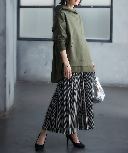 Soiunique（スワユニーク） スカート ヘリンボーン柄アコーディオン