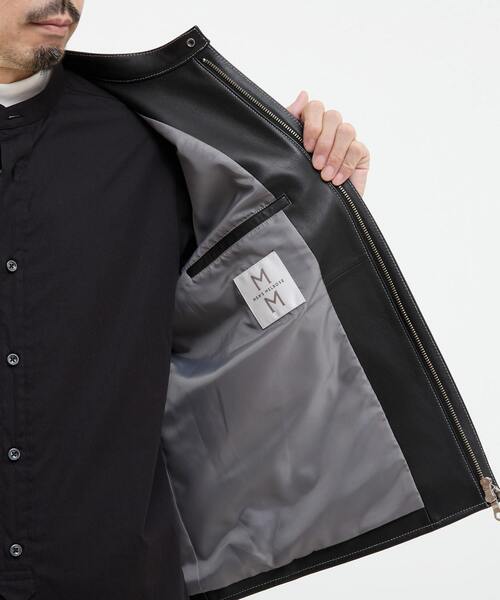 美品 XXL MEN’S MELROSE シングルライダース 羊革 襟付き 黒 楽天市場】Horn Works 本革 襟付きシングルライダースジャケット