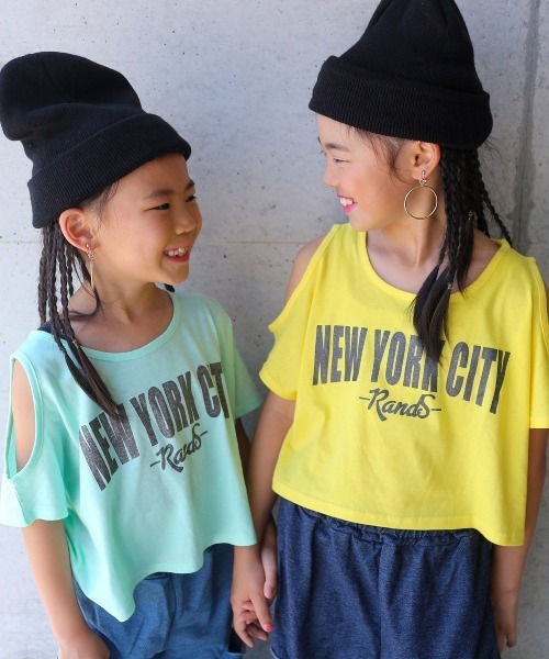 あきな☆！　女の子　子供服　夏服　半袖　Tシャツ　100サイズ　まとめ売り RandS tシャツ NEWYORK肩あきT キッズ 子供服 女の子 : ZOZOTOWN