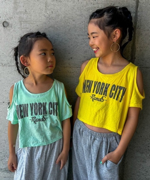 RandS tシャツ NEWYORK肩あきT キッズ 子供服 女の子 : ZOZOTOWN